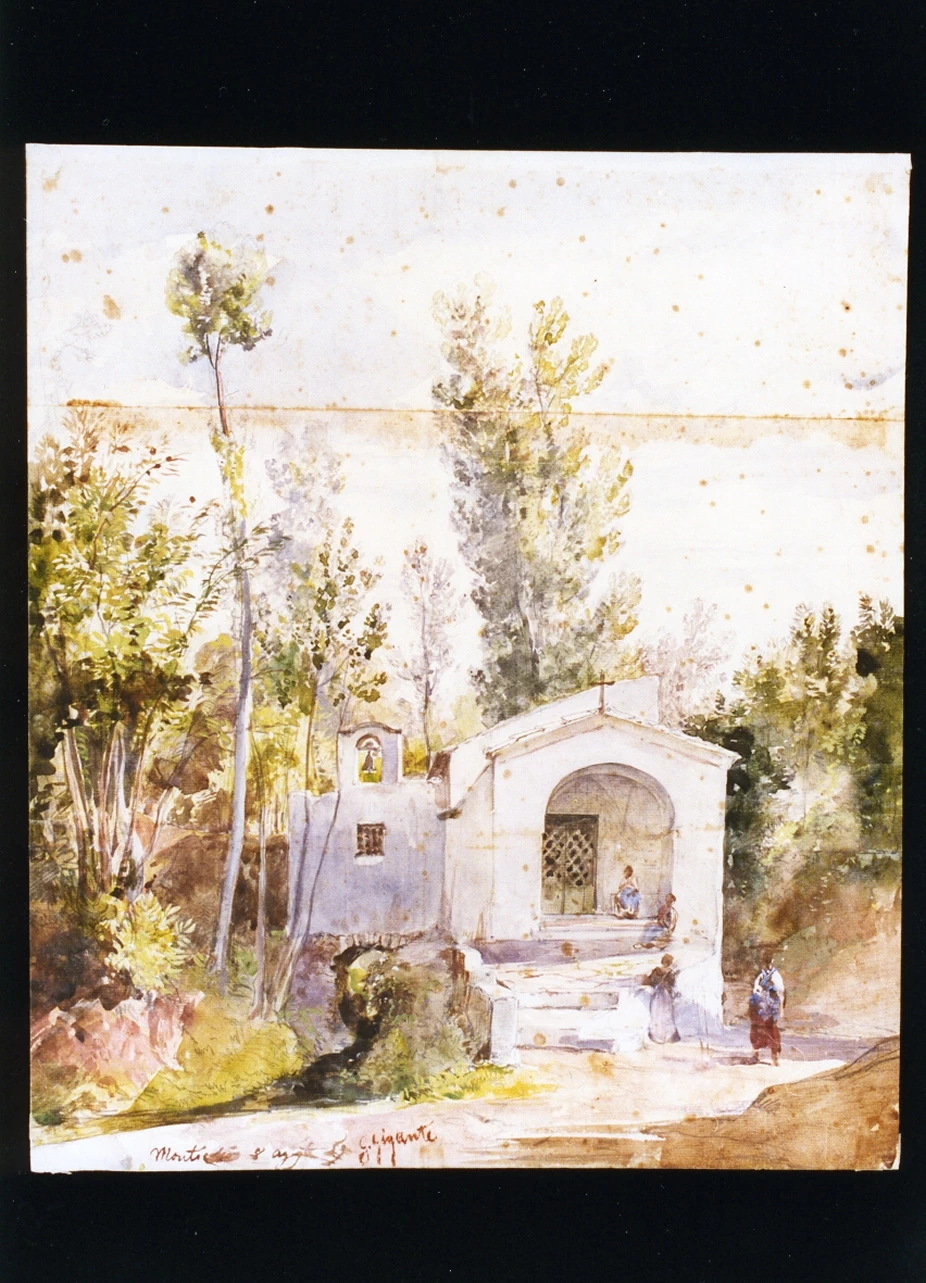 Veduta di una chiesetta presso il lago di Monticchio - Museo Nazionale di san Martino, Napoli